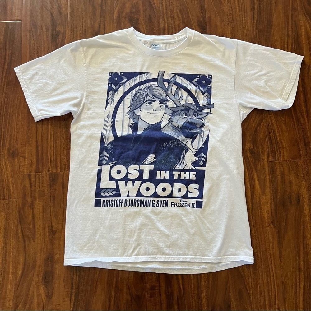 Disney Frozen 2 Kristoff and Flier White T-Shirt size medium